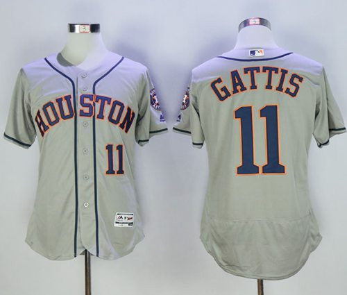 Evan Gattis Houston Astros grey Authentic jersey