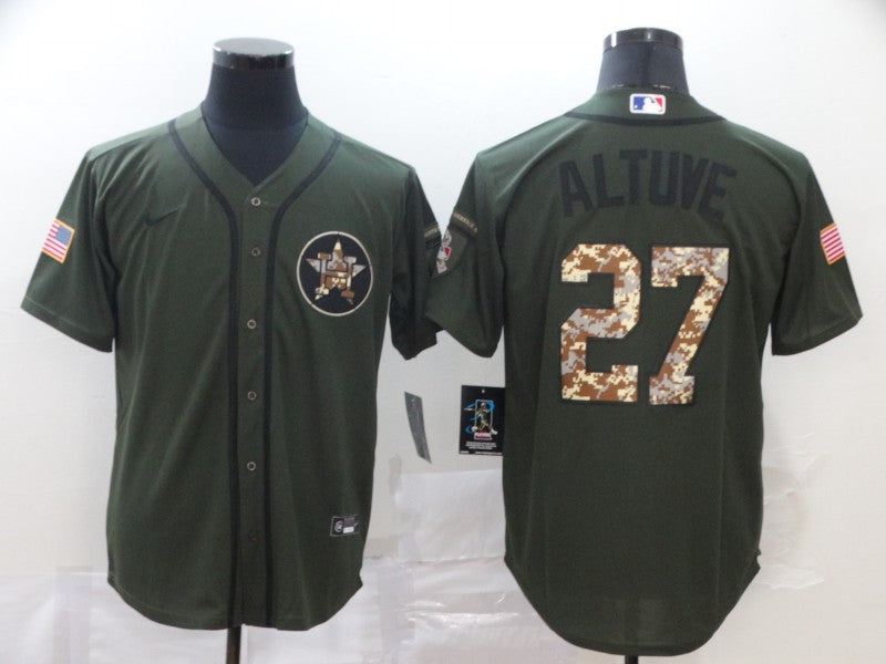 Jose Altuve Houston Astros olive jersey