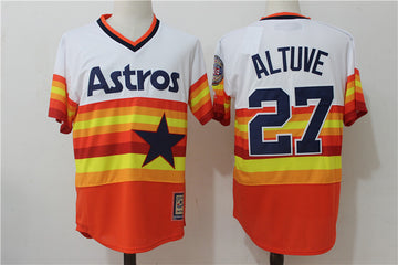 Jose Altuve Houston Astros orange Cooperstown jersey