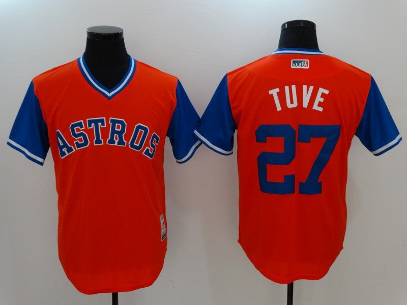 Jose Altuve Tuve Majestic Houston Astros orange jersey