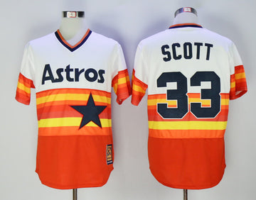 Mike Scott Houston Astros orange Cooperstown jersey