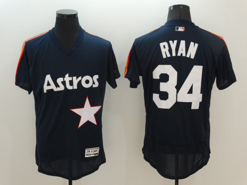 Nolan Ryan Houston Astros navy Throwback jersey