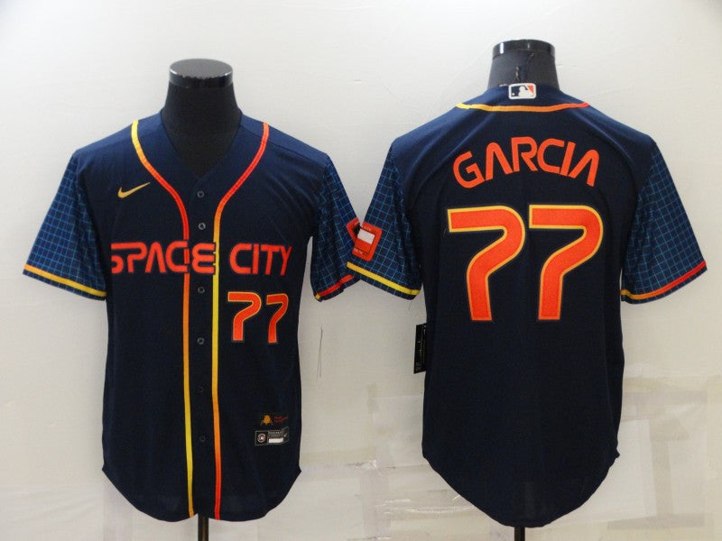 Luis Garcia Houston Astros navy City Connect jersey