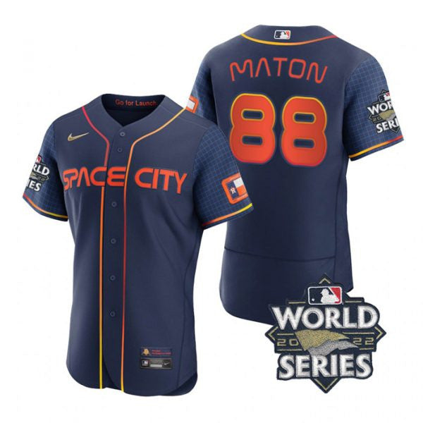 Phil Maton Houston Astros navy City Connect jersey