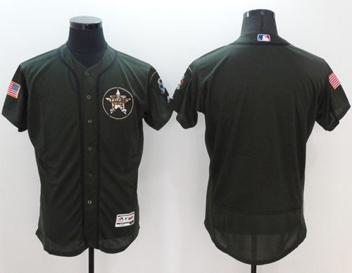 Custom Houston Astros green Salute To Service jersey