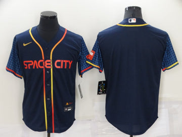 Custom Houston Astros navy City Connect jersey