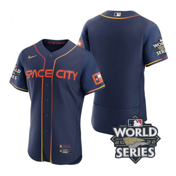 Custom Houston Astros navy City Connect jersey