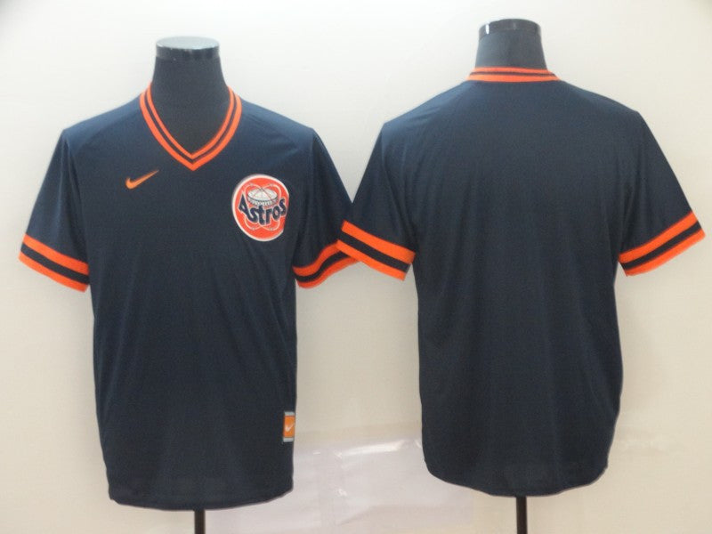 Custom Houston Astros navy Throwback jersey
