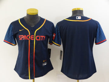 Custom Houston Astros navy City Connect jersey
