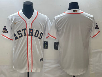 Blank White Houston Astros gold jersey
