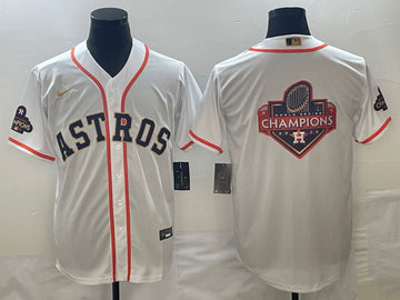 Blank White Houston Astros gold jersey