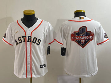 Blank White Houston Astros gold jersey