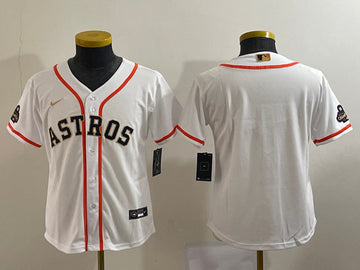 Blank White Houston Astros gold jersey