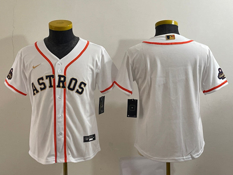 Blank White Houston Astros gold jersey