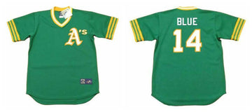 Vida Blue Oakland Athletics green Throwback jersey