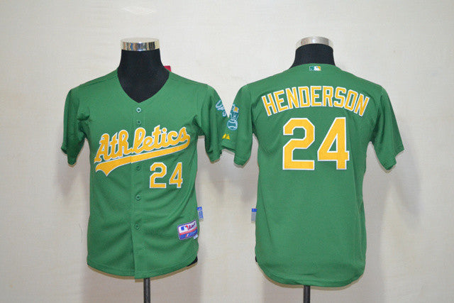 Henderson Oakland Athletics green jersey