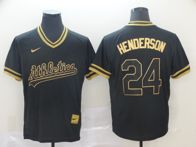 Rickey Henderson Oakland Athletics black Legend jersey