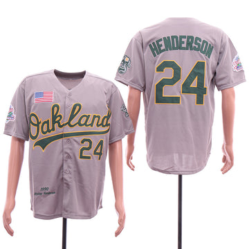 Rickey Henderson Oakland Athletics gray jersey