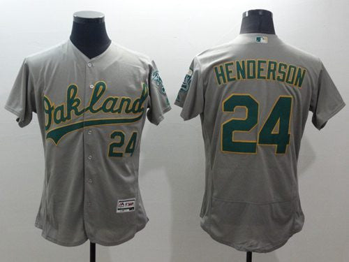 Rickey Henderson Oakland Athletics gray Authentic jersey