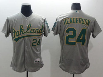 Rickey Henderson Oakland Athletics gray Authentic jersey