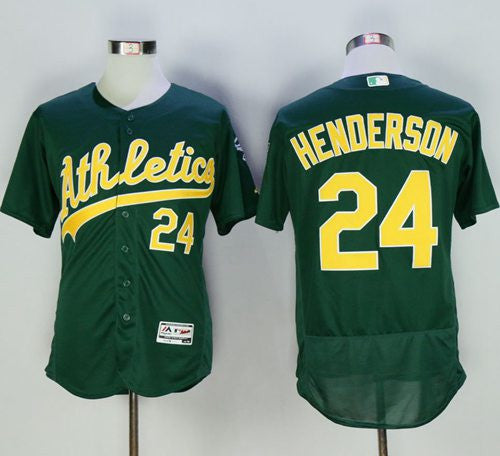 Rickey Henderson Oakland Athletics green Authentic jersey