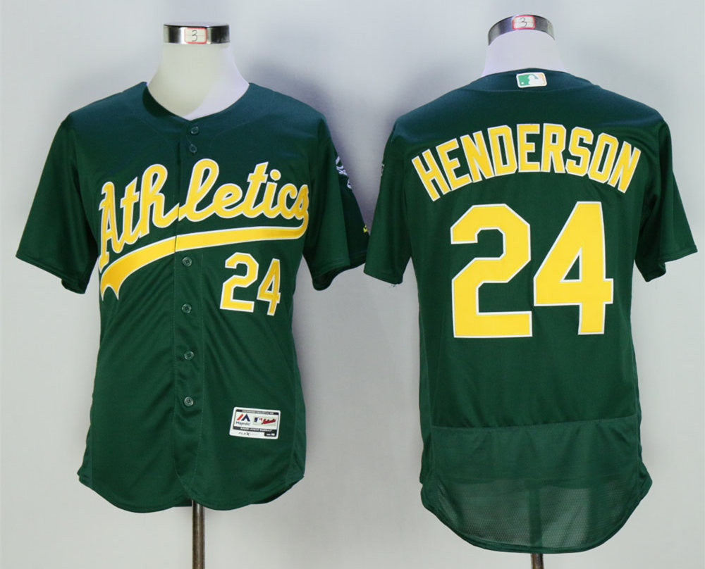 Rickey Henderson Oakland Athletics green jersey