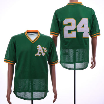 Rickey Henderson Oakland Athletics green Throwback jersey
