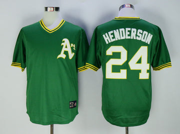 Rickey Henderson Oakland Athletics green Throwback jersey