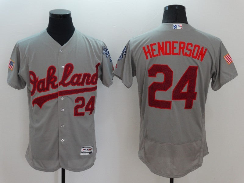 Rickey Henderson Oakland Athletics grey Fashion jersey