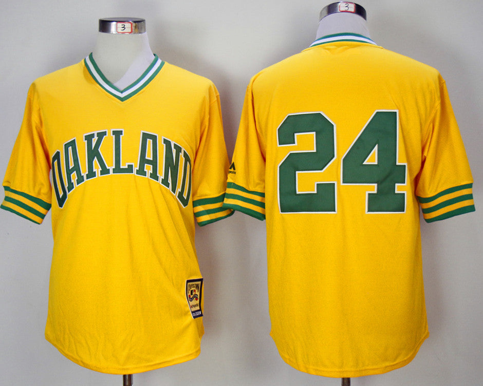 Rickey Henderson Oakland Athletics yellow jersey