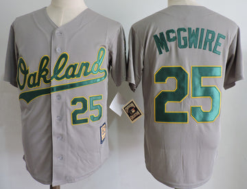 Mark McGwire Oakland Athletics gray Cooperstown jersey