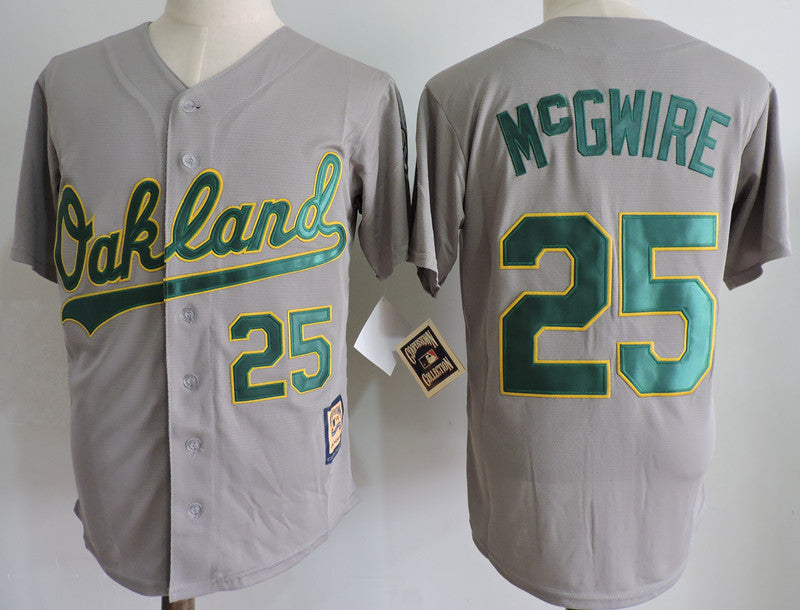 Mark McGwire Oakland Athletics gray Cooperstown jersey