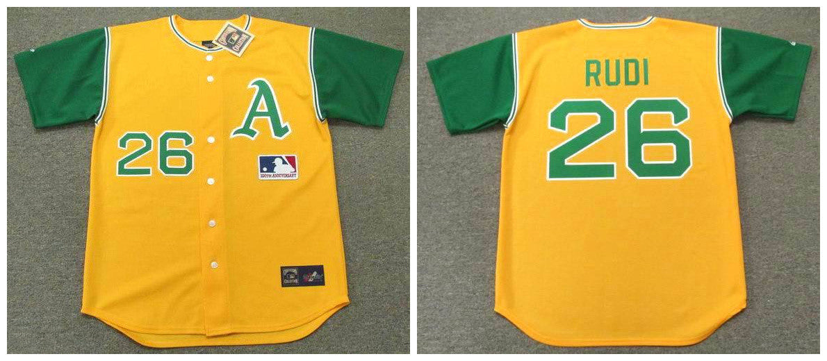 Joe Rudi Oakland Athletics yellow Throwback jersey