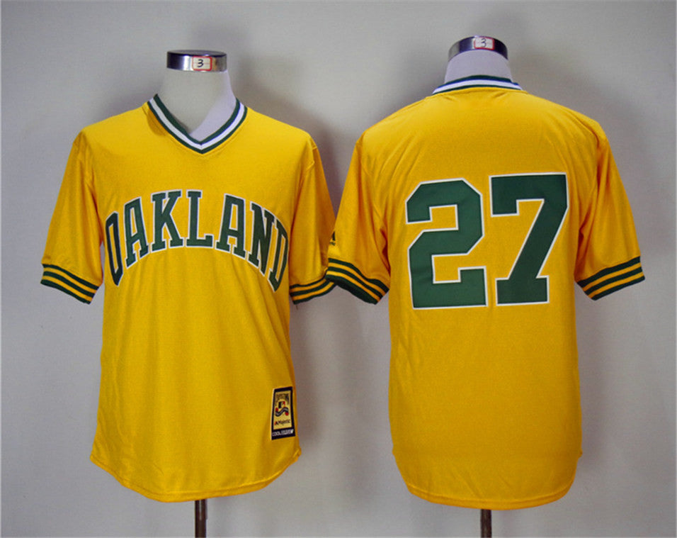 Catfish Hunter Oakland Athletics yellow jersey
