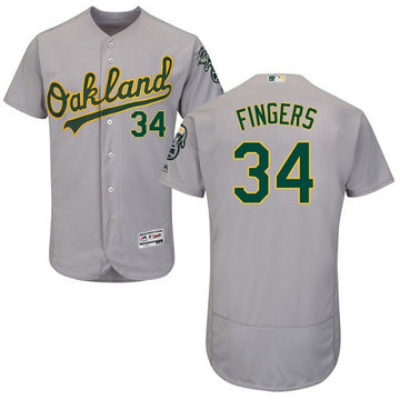 Rollie Fingers Oakland Athletics gray jersey