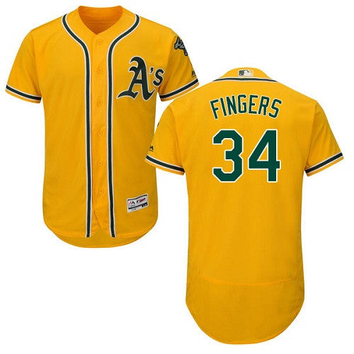 Rollie Fingers Oakland Athletics yellow jersey