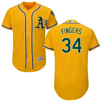 Rollie Fingers Oakland Athletics yellow jersey