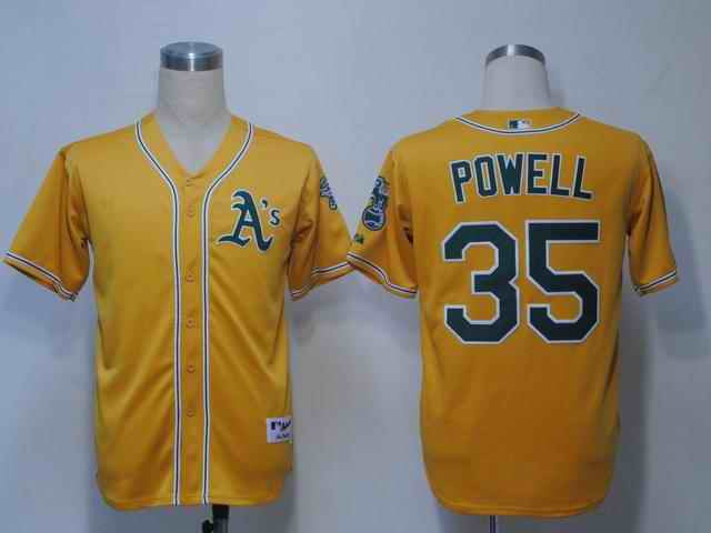 Powell Oakland Athletics yellow jersey