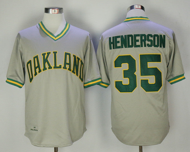 Rickey Henderson Oakland Athletics gray Throwback jersey