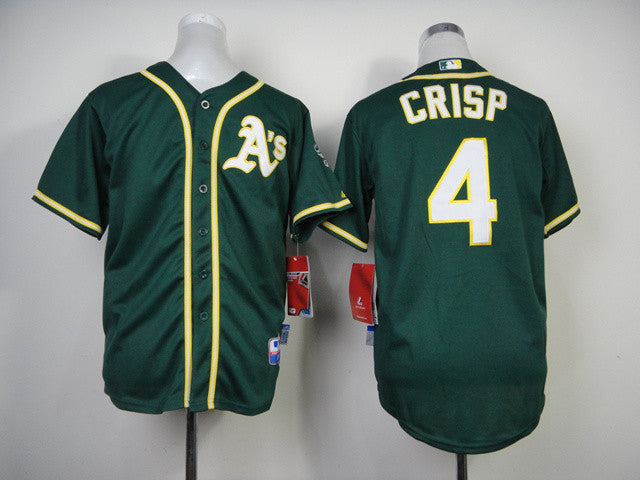 Crisp Oakland Athletics green jersey