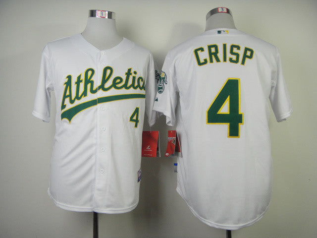 Crisp Oakland Athletics white jersey