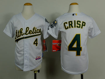 Crisp Oakland Athletics white jersey