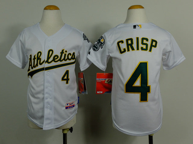 Crisp Oakland Athletics white jersey