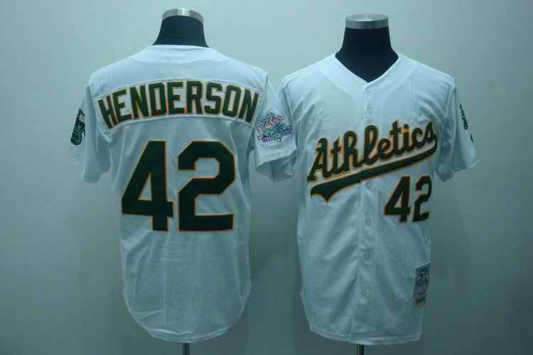 Henderson Oakland Athletics white jersey