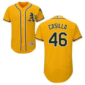 Santiago Casilla Oakland Athletics yellow jersey