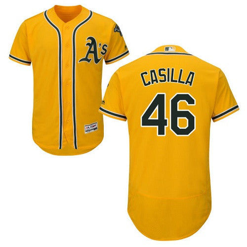 Santiago Casilla Oakland Athletics yellow jersey
