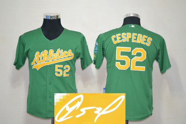 Cespedes Oakland Athletics green jersey