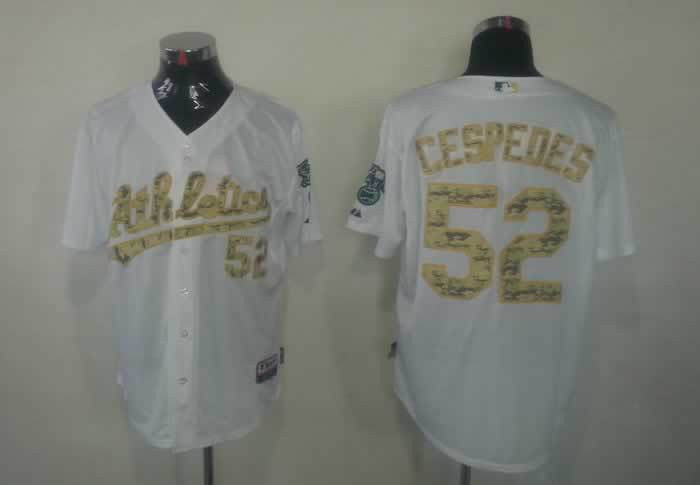 Cespedes White Oakland Athletics camo Camo jersey