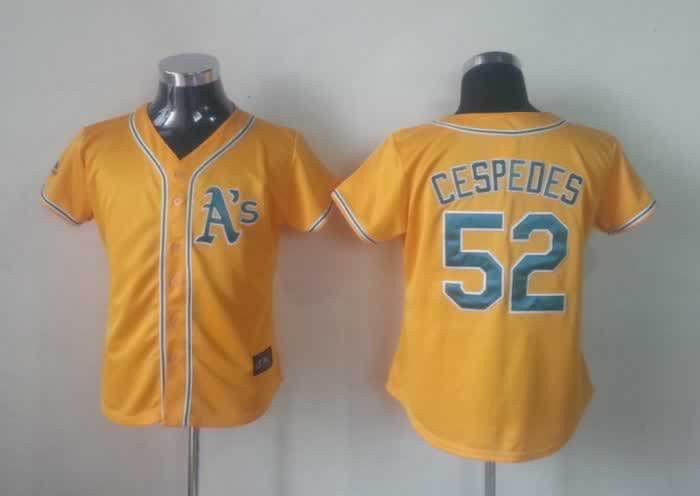 Cespedes Oakland Athletics yellow jersey