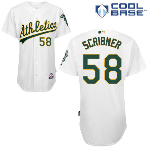 Scribner Oakland Athletics white jersey